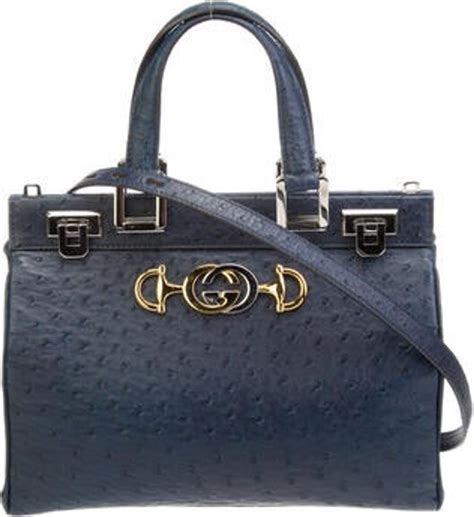 gucci ostrich bag blue|Gucci Ostrich Small Zumi Top Handle Bag .